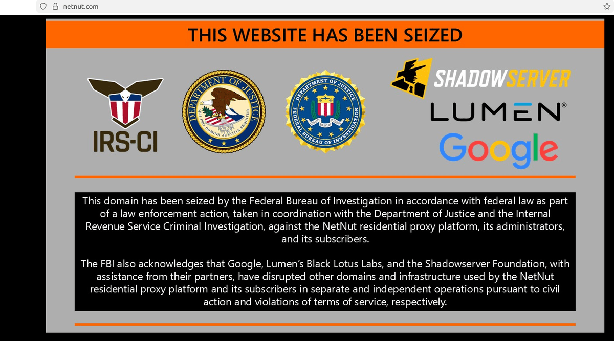 El FBI incauta la plataforma de proxies NetNut y la botnet Popa.