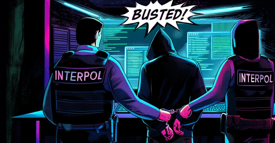 INTERPOL desmantela 45,000 IPs maliciosas y arresta a 94 en una operación global contra el cibercrimen.