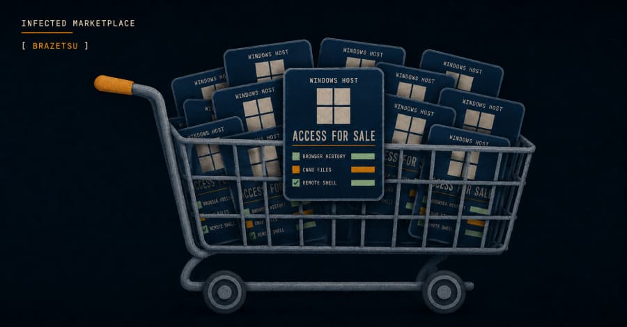 El malware BraZetsu convierte hosts de Windows comprometidos en inventario de mercado criminal.