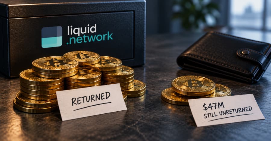 Los hackers de Liquid regresan 3,400 Bitcoin robados por un fallo en Elements, aún retienen $47M en BTC.